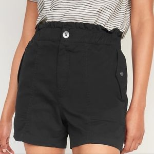 Old Navy High Waisted Utility Shorts- XL, Black